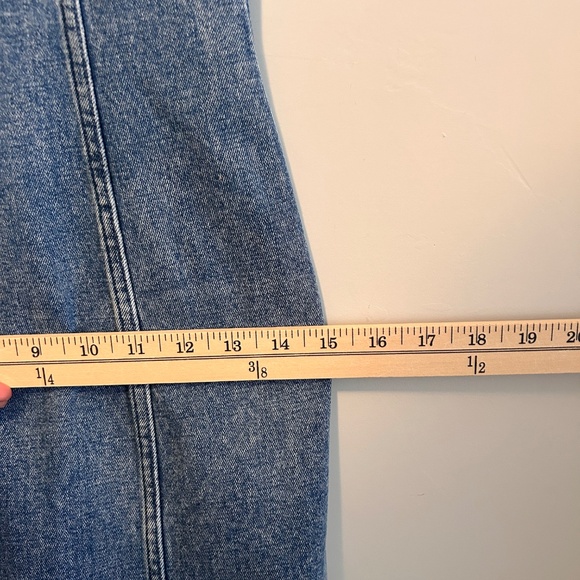 Abercrombie and Fitch Dress PXS Denim Maxi Sleeveless Slit Square Neck Y2K Style - Picture 9 of 11